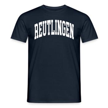 Reutlingen - Männer T-Shirt - Navy - Vorne - AI Model Male 178 light (178cm)