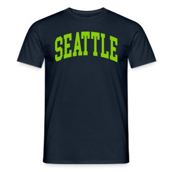 Seattle - Men's T-Shirt - navy - Front - AI Model Male 178 light (178cm)