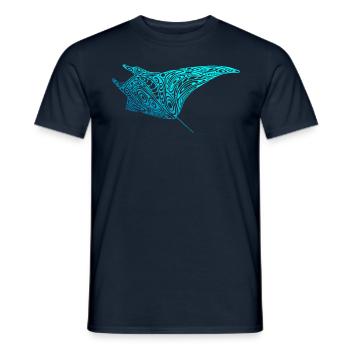 Dive Dive Tattoo Manta Diver Skate Tribal - T-shirt homme - marine - Devant - AI Model Male 178 light (178cm)