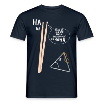 Drummer - drumstick humor - Men's T-Shirt - navy - Front - AI Model Male 178 light (178cm)