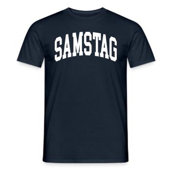 Samstag - Männer T-Shirt - Navy - Vorne - AI Model Male 178 light (178cm)