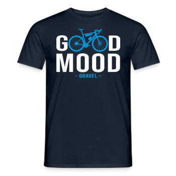Vélo velo good mood sport cycliste gravel - T-shirt homme - marine - Devant - AI Model Male 178 light (178cm)