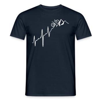 Vélo + Montagnes - Heartbeat - T-shirt homme - marine - Devant - AI Model Male 178 light (178cm)