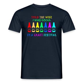 Crafty Beer Excuse - Men's T-Shirt - navy - Front - AI Model Male 178 light (178cm)