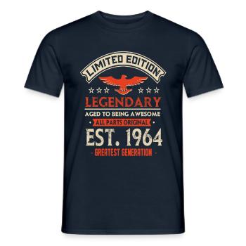 Édition limitée Legendary Est 1964 - T-shirt homme - marine - Devant - AI Model Male 178 light (178cm)