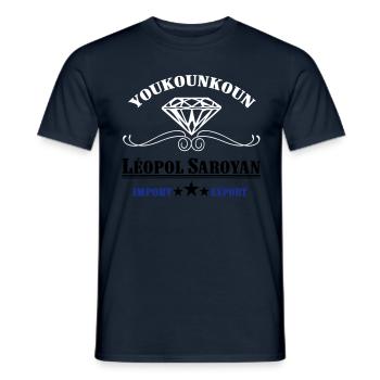 youkounkoun léopol saroyan - T-shirt homme - marine - Devant - AI Model Male 178 light (178cm)