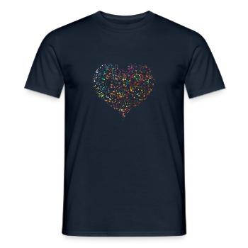 Farbiges Herz - Colored Heart - Liebe Lebenslust - Männer T-Shirt - Navy - Vorne - AI Model Male 178 light (178cm)