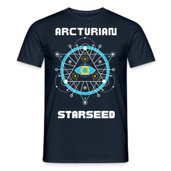 Arcturian Starseed Ufo Geschenkidee - Männer T-Shirt - Navy - Vorne - AI Model Male 178 light (178cm)