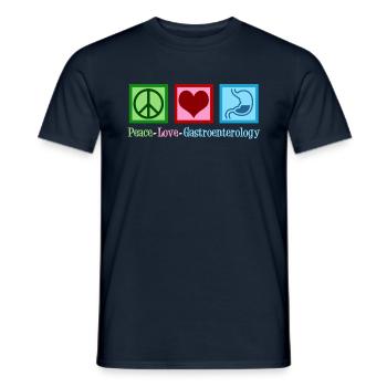 Friedensliebes-Gastroenterologie - Männer T-Shirt - Navy - Vorne - AI Model Male 178 light (178cm)