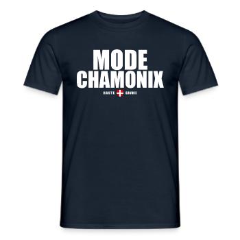 Mode Chamonix Mont Blanc haute savoie alpes - T-shirt homme - marine - Devant - AI Model Male 178 light (178cm)