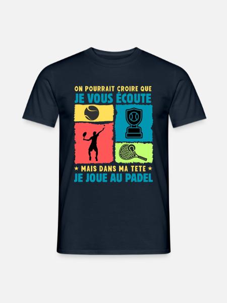 passion padel raquette padel humour padeliste - T-shirt homme - marine