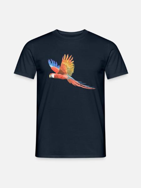 Bunter Papagei - Kinder Männer Frauen T-Shirt - Männer T-Shirt - Navy