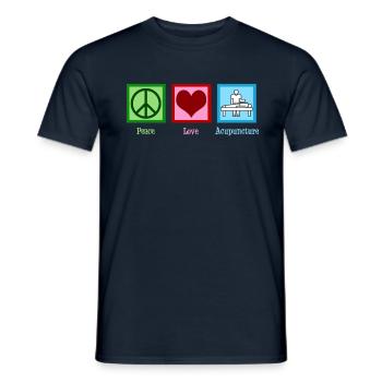 Peace Love Acupuncture - Men's T-Shirt - navy - Front - AI Model Male 178 light (178cm)