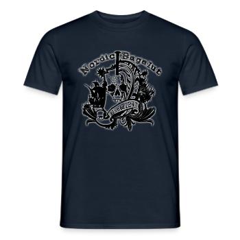 Nordic Bagalut Schwarz mit weißem Schein - Männer T-Shirt - Navy - Vorne - AI Model Male 178 light (178cm)
