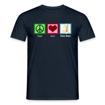 Peace Love Polar Bears - T-shirt homme - marine - Devant - AI Model Male 178 light (178cm)