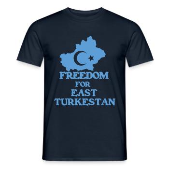 Freedom East Turkestan - T-shirt homme - marine - Devant - AI Model Male 178 light (178cm)