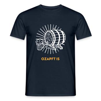 Kultiges Ozapft is Bierfass Geschenk Bier Shirt - Männer T-Shirt - Navy - Vorne - AI Model Male 178 light (178cm)
