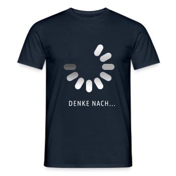 Lustiges Denke Nach Loading Geek Geschenk Shirt - Männer T-Shirt - Navy - Vorne - AI Model Male 178 light (178cm)
