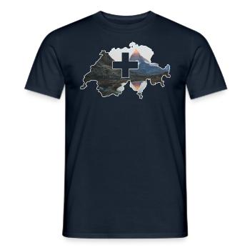 Suisse - T-shirt homme - marine - Devant - AI Model Male 178 light (178cm)