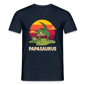 Cadeau de papasaurus de la fête des pères avec dinodesign - T-shirt homme - marine - Devant - AI Model Male 178 light (178cm)