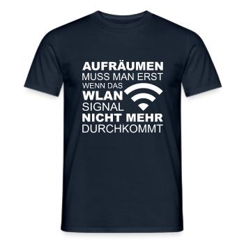 WLAN Aufräumen | Lustiger Spruch Geschenkidee - Männer T-Shirt - Navy - Vorne - AI Model Male 178 light (178cm)