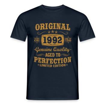 Original vintage 1992 né vintage anniversaire - T-shirt homme - marine - Devant - AI Model Male 178 light (178cm)