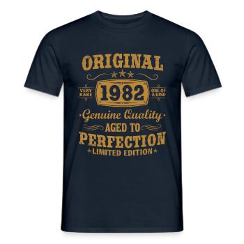 Original vintage 1982 né vintage anniversaire - T-shirt homme - marine - Devant - AI Model Male 178 light (178cm)