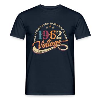 Vintage geboren 1962 Design Jahrgang 1962 Geschenk - Männer T-Shirt - Navy - Vorne - AI Model Male 178 light (178cm)