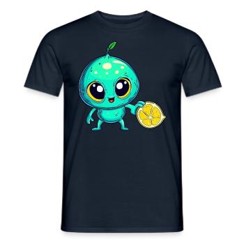 Alien Fruchtzauber: Süße Limone aus dem All - Männer T-Shirt - Navy - Vorne - AI Model Male 178 light (178cm)