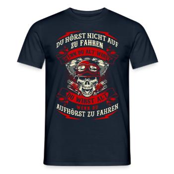 Motorrad fahren aufhören - Männer T-Shirt - Navy - Vorne - AI Model Male 178 light (178cm)