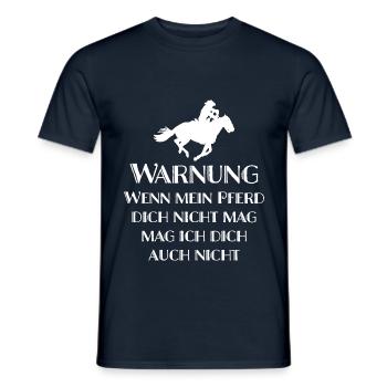 Wenn mein Pferd dich nicht mag - Männer T-Shirt - Navy - Vorne - AI Model Male 178 light (178cm)