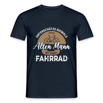 Lustiger Spruch Fahrrad Alter Mann - Opa Vatertag - Männer T-Shirt - Navy - Vorne - AI Model Male 178 light (178cm)