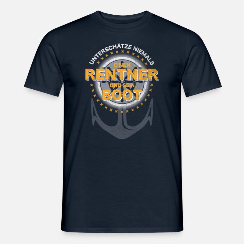 Rentner Boot Geschenk - Männer T-Shirt - Navy