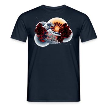 Asia Wave - Männer T-Shirt - Navy - Vorne - AI Model Male 178 light (178cm)