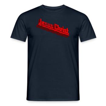 Jésus Christ Christian Gift in Classic Heavy - T-shirt homme - marine - Devant - AI Model Male 178 light (178cm)