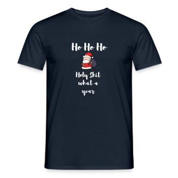Ho Ho Ho Holy Shit what a year - Männer T-Shirt - Navy - Vorne - AI Model Male 178 light (178cm)