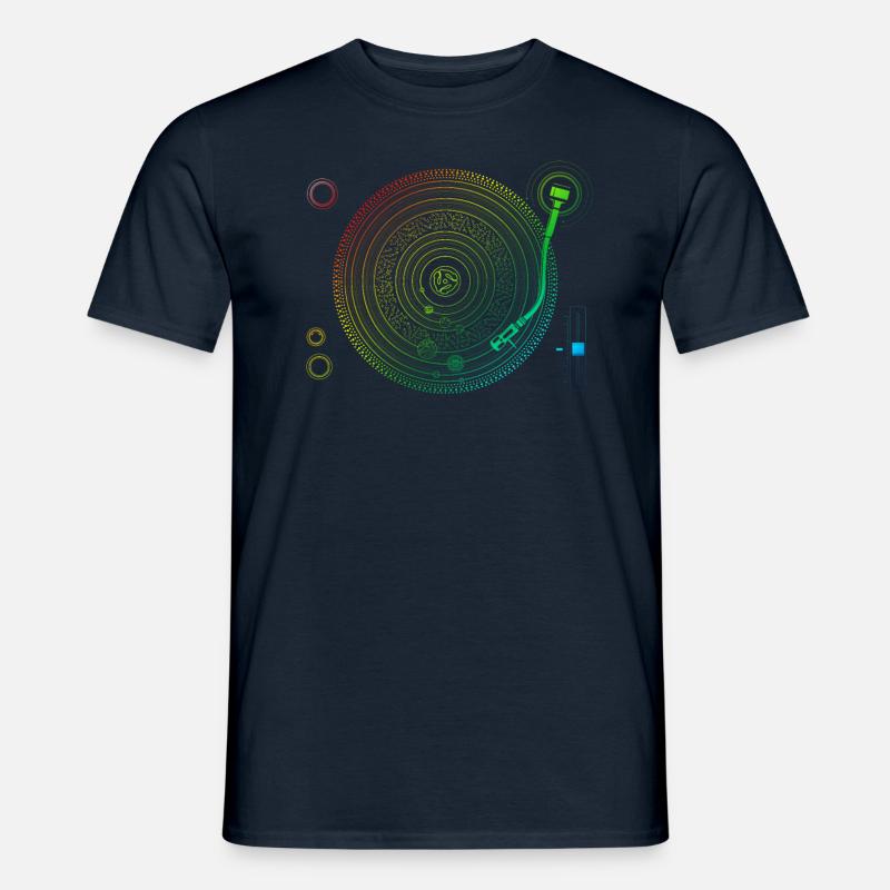 Space DJ Design Solar System Turntable EDM print - Men’s T-shirt - navy