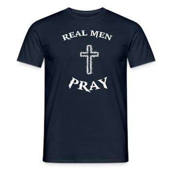 Croisez Jésus-Christ Priez la religion en disant Messie - T-shirt homme - marine - Devant - AI Model Male 178 light (178cm)