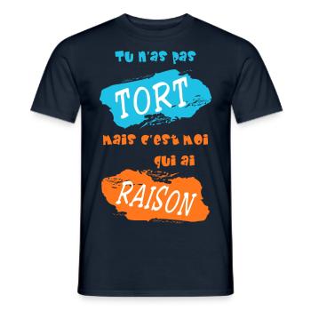 Tu n'as pas tort, mais c'est moi qui ai raison - T-shirt homme - marine - Devant - AI Model Male 178 light (178cm)