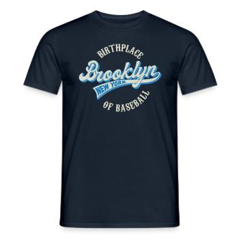 Brooklyn Birthplace of Baseball Badge - Men's T-Shirt - navy - Front - AI Model Male 178 light (178cm)