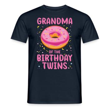 Oma der Geburtstags Zwillinge - Männer T-Shirt - Navy - Vorne - AI Model Male 178 light (178cm)