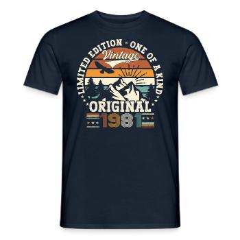 Original vintage 1981 41st birthday gift - Men's T-Shirt - navy - Front - AI Model Male 178 light (178cm)