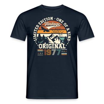 Original Jahrgang 1977 45. Geburtstag Geschenk - Männer T-Shirt - Navy - Vorne - AI Model Male 178 light (178cm)