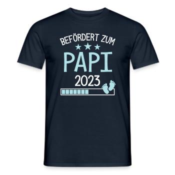 Befördert zu Papi 2023 Geschenk für neuen Opa - Männer T-Shirt - Navy - Vorne - AI Model Male 178 light (178cm)