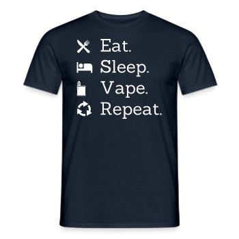Eat sleep vape repeat - Men's T-Shirt - navy - Front - AI Model Male 178 light (178cm)