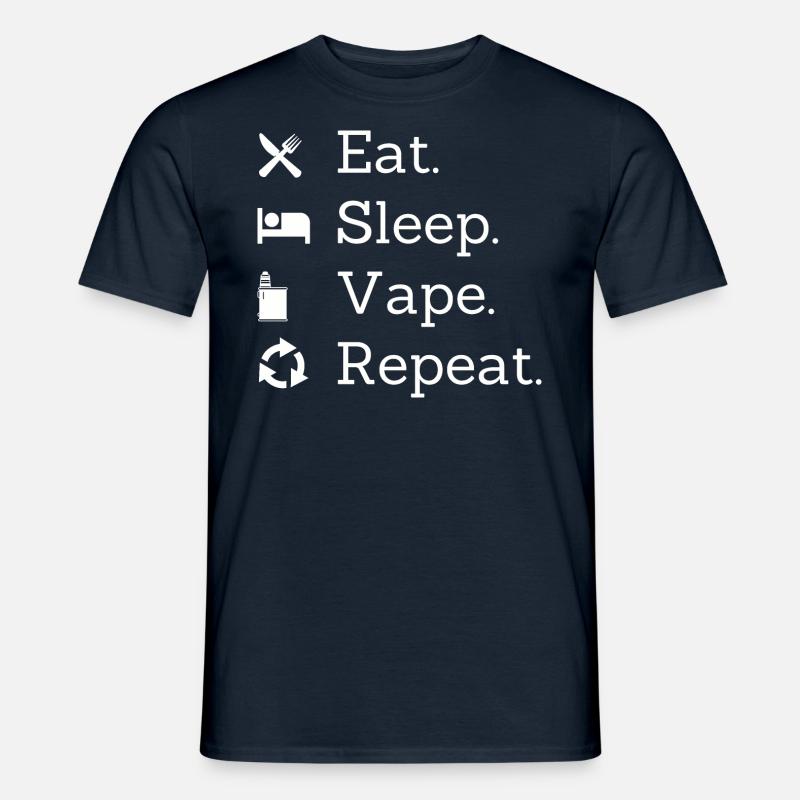 Eat sleep vape repeat - Männer T-Shirt - Navy