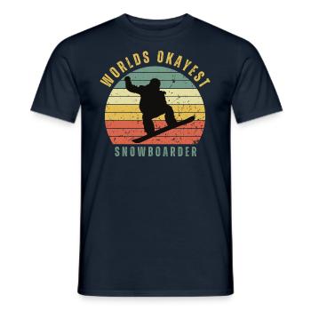 Okayest snowboarder - Men's T-Shirt - navy - Front - AI Model Male 178 light (178cm)