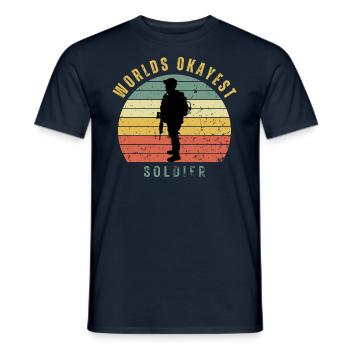 Okayest Soldier - Men's T-Shirt - navy - Front - AI Model Male 178 light (178cm)