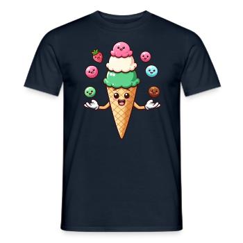 Ice Cream Ice Cream Cone Kawaii Funny Summer Sundae - Men's T-Shirt - navy - Front - AI Model Male 178 light (178cm)