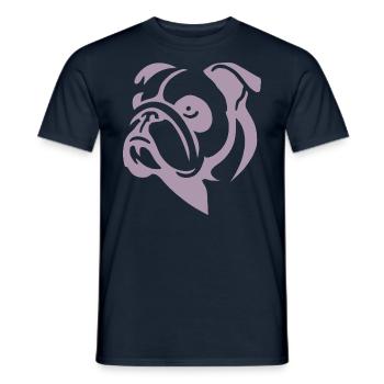 Minimalistische Bulldogge Hund Portrait Silhouette - Männer T-Shirt - Navy - Vorne - AI Model Male 178 light (178cm)